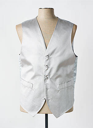 Gilet sans manche effet matière satinée gris BM homme