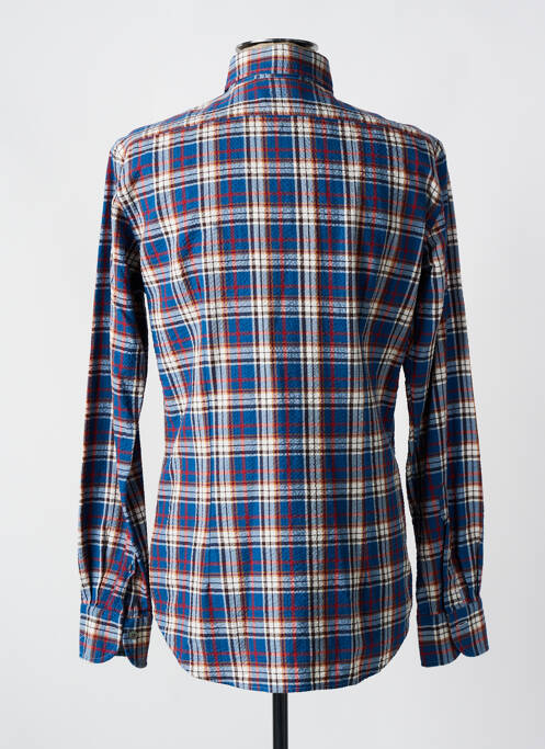 Chemise manches longues imprimé écossais bleu BAGUTTA homme