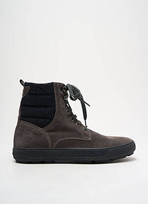 Baskets nubuck bout rond gris MONCLER homme