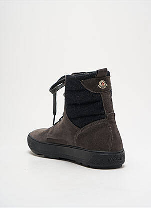 Baskets nubuck bout rond gris MONCLER homme