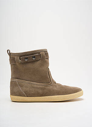Bottines/boots fourrée bout rond marron MONCLER homme
