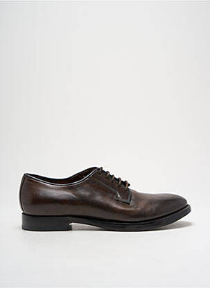 Derbies tissage satiné talon bas marron SILVANO SASSETTI homme