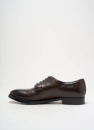 Derbies tissage satiné talon bas marron SILVANO SASSETTI homme