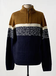 Pull col camionneur manches longues bleu LOSAN homme