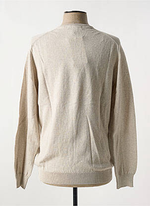 Pull col v manches longues beige BROWN JURY homme