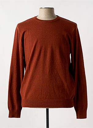 Pull col rond manches longues marron LOSAN homme