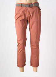Pantalon 7/8 tissage popeline taille normale marron LOSAN homme