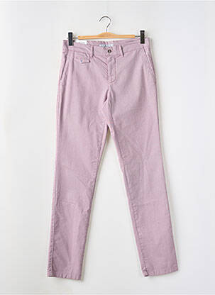 Pantalon chino tissage popeline taille normale violet LCDN homme
