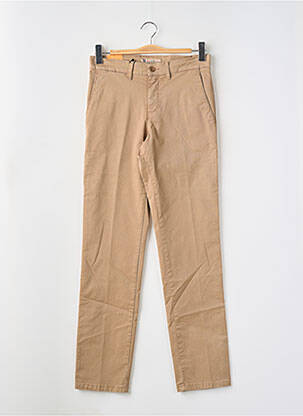 Pantalon chino tissage popeline taille normale marron LCDN homme