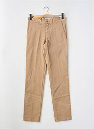 Pantalon chino tissage popeline taille normale marron LCDN homme