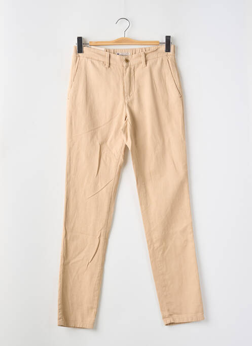 Pantalon chino tissage popeline beige LCDN homme