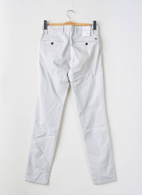 Pantalon chino tissage popeline taille normale gris LCDN homme