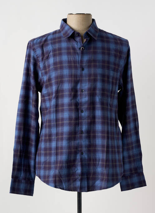 Chemise manches longues bleu LOSAN pour homme