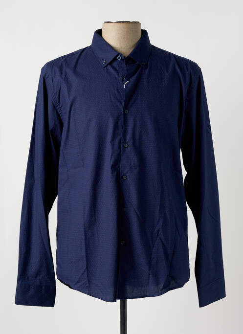Chemise manches longues bleu LOSAN pour homme