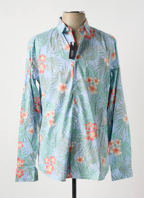 Chemise manches longues bleu YVES ENZO pour homme