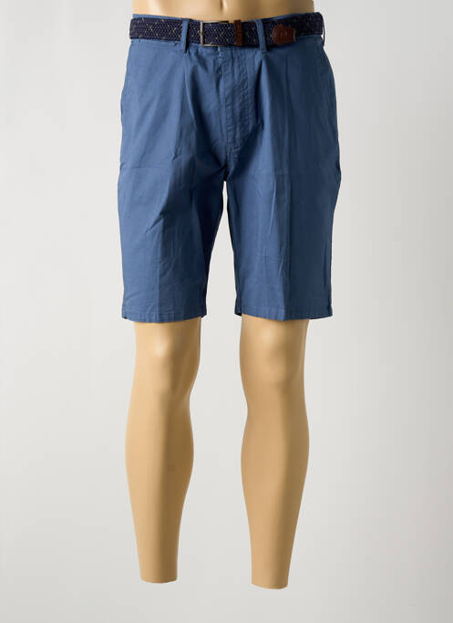 Bermuda coupe droite bleu LCDN homme