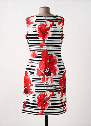 Robe mi-longue imprimé fleurs sans manche rouge MERI & ESCA femme
