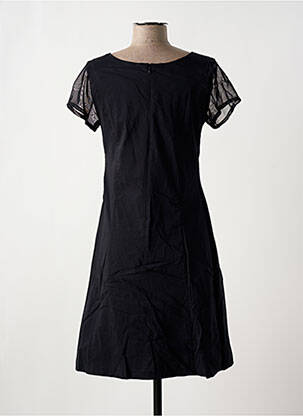 Robe mi-longue imprimé fantaisie manches courtes noir QUATTRO femme