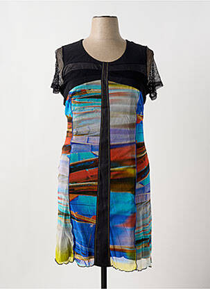 Robe mi-longue manches courtes manches courtes noir GUY DUBOUIS femme