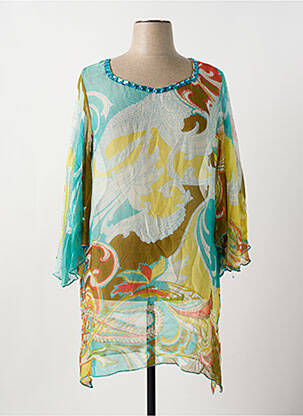 Tunique manches longues légère et transparente bleu ALAIN WEIZ femme