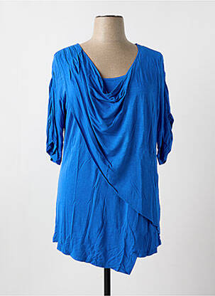 Tunique manches longues coupe asymétrique bleu ALAIN WEIZ femme