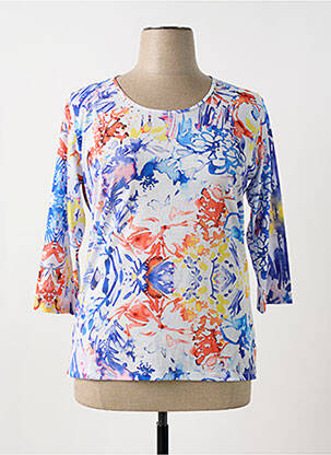 Blouse imprimé fleurs manches 3/4 orange MINO MORA femme