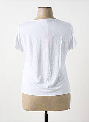 T-shirt sérigraphie avec strass manches courtes blanc COSTURA 40 femme