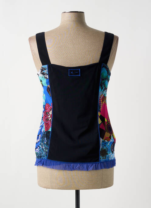 Top col carré fines bretelles bleu GUY DUBOUIS femme