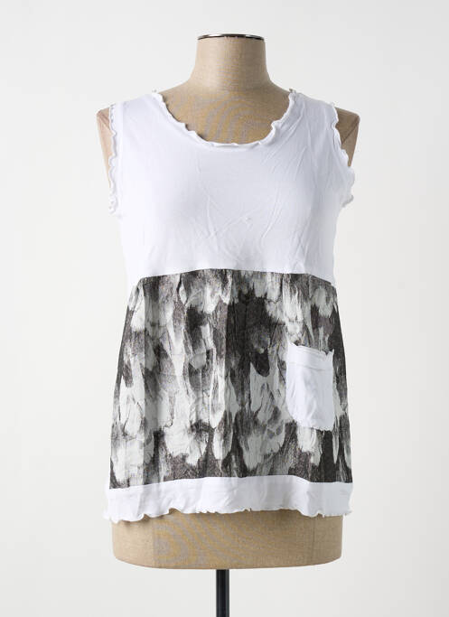 Gilet cache-cœur blanc QUATTRO pour femme