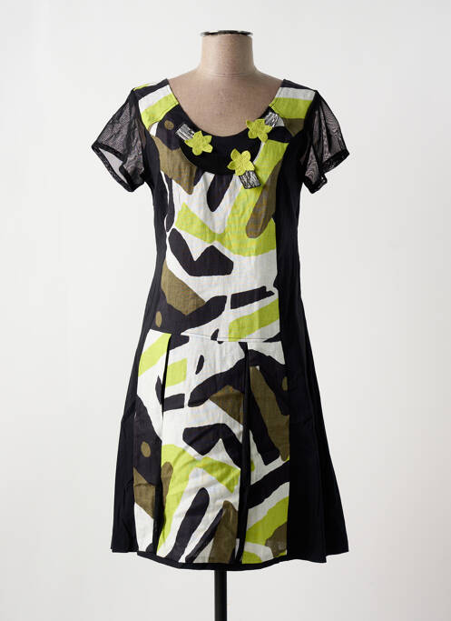 Robe mi-longue noir QUATTRO pour femme