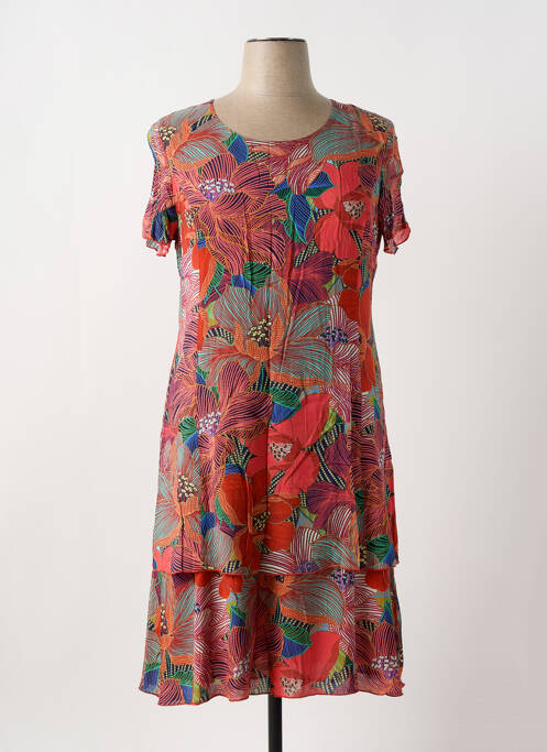 Robe mi-longue rose GEVANA pour femme