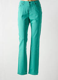 Pantalon slim tissage popeline taille normale vert LCDN femme