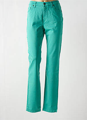 Pantalon slim tissage popeline taille normale vert LCDN femme