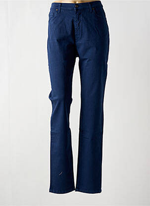 Pantalon slim tissage popeline taille normale bleu fonce LCDN femme