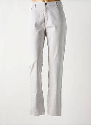 Pantalon slim tissage popeline taille normale gris LCDN femme