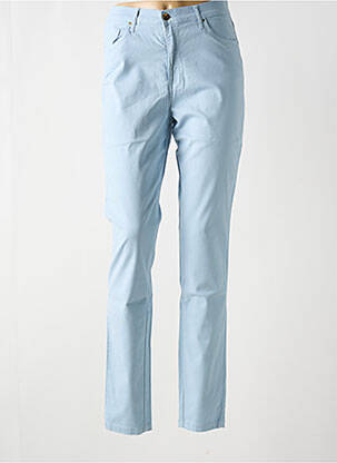 Pantalon slim tissage popeline taille normale bleu LCDN femme