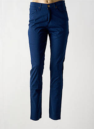 Pantalon slim tissage popeline taille normale bleu fonce LCDN femme