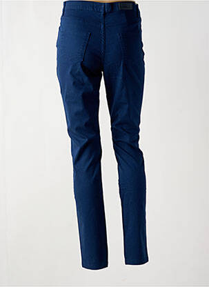 Pantalon slim tissage popeline taille normale bleu fonce LCDN femme