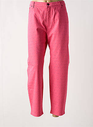 Pantalon droit stretch taille normale rose LCDN femme