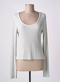Top col rond manches longues gris AMERICAN VINTAGE femme