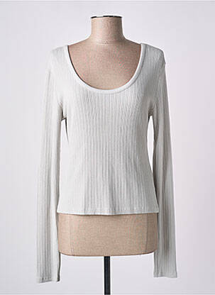 Top col rond manches longues gris AMERICAN VINTAGE femme