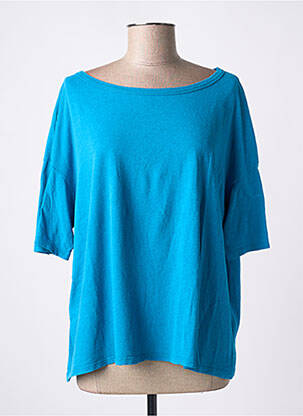 T-shirt col rond manches courtes bleu AMERICAN VINTAGE femme