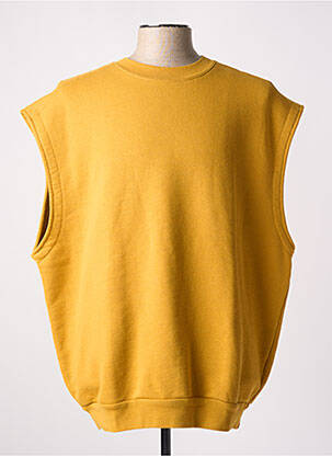 Sweat-shirt col rond sans manche jaune AMERICAN VINTAGE homme