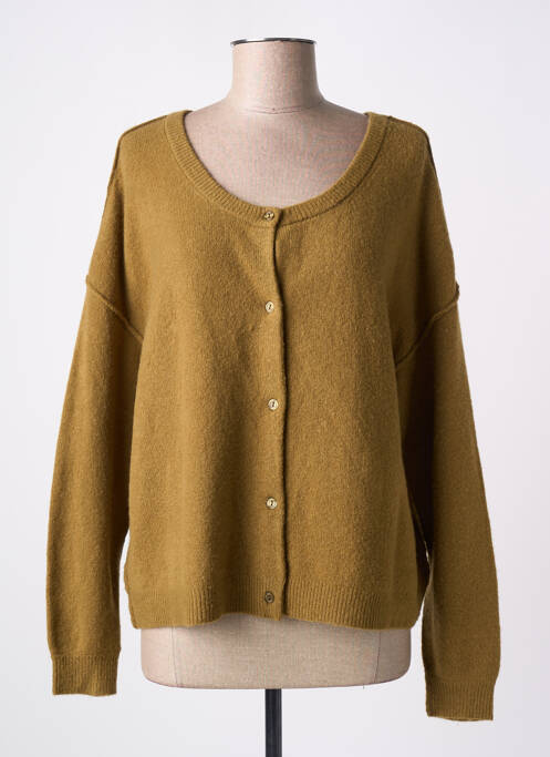 Gilet manches longues jaune AMERICAN VINTAGE pour femme