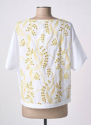 Blouse col rond manches courtes blanc OSCALITO femme