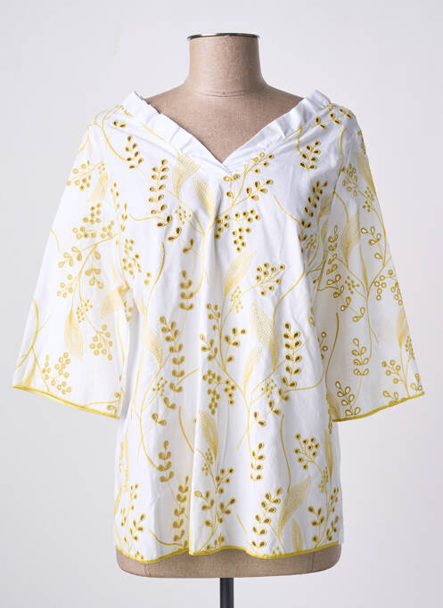 Blouse manches courtes manches courtes blanc OSCALITO femme