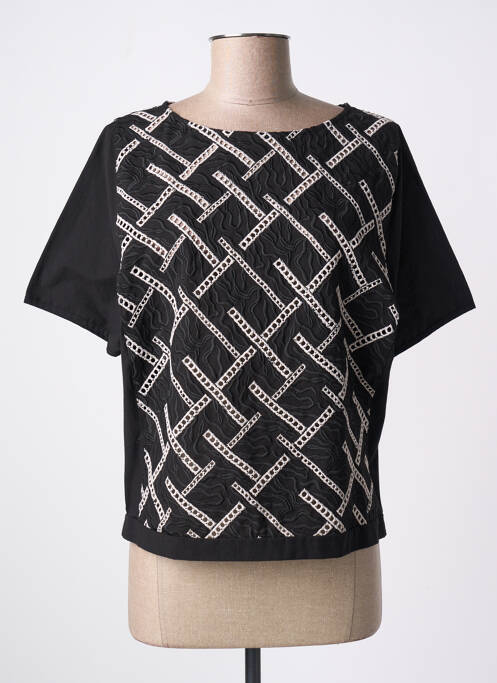 Blouse manches courtes manches courtes noir OSCALITO femme