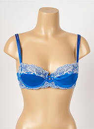 Soutien-gorge effet matière satinée haut soutien-gorge balconnet bleu LISE CHARMEL femme