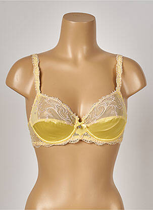 Soutien-gorge effet matière satinée haut soutien-gorge emboitant jaune LISE CHARMEL femme
