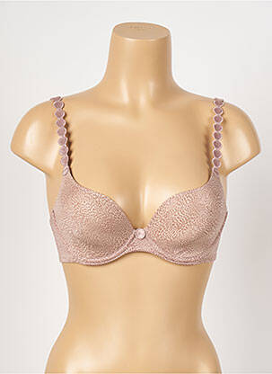 Soutien-gorge effet matière satinée haut soutien-gorge moulé marron MARIE JO femme